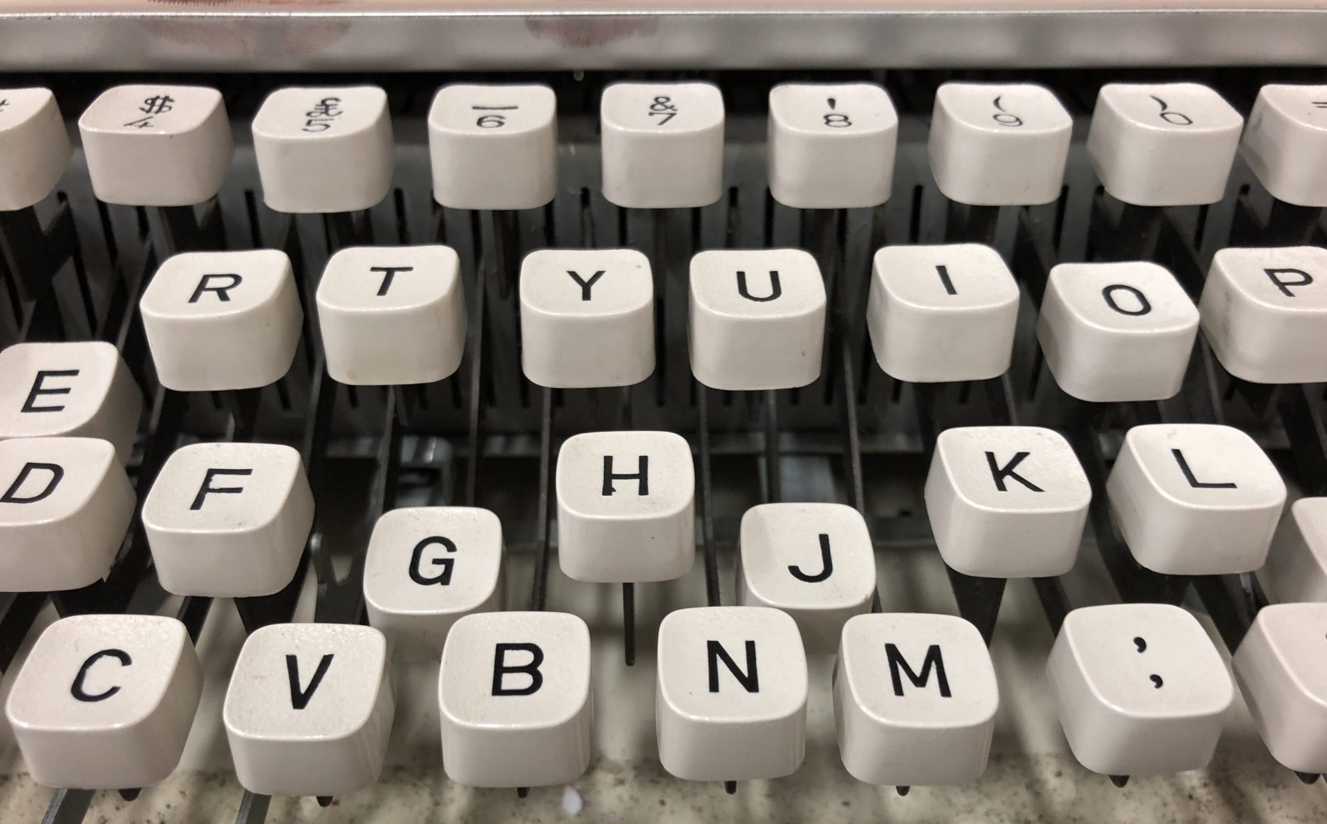 white typewriter keys